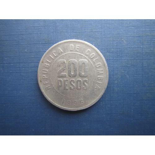 Монета 200 песо Колумбія 1996