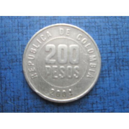 Монета 200 песо Колумбия 2004