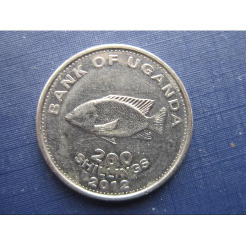 Монета 200 шиллингов Уганда 2012 фауна рыба