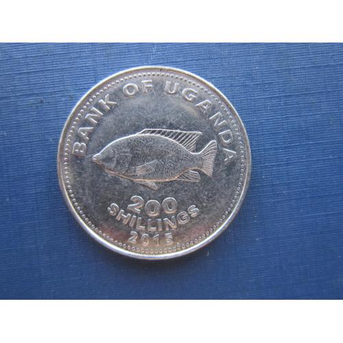 Монета 200 шиллингов Уганда 2015 фауна рыба