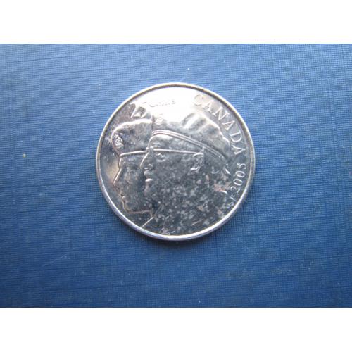 Монета 25 центів Канада 2005 рік Ветерана