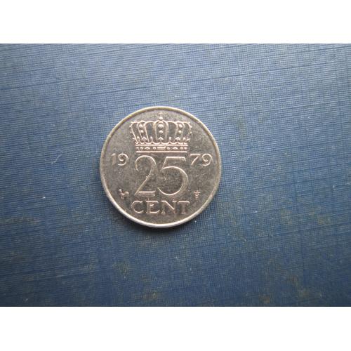 Монета 25 центів Нідерланди 1979