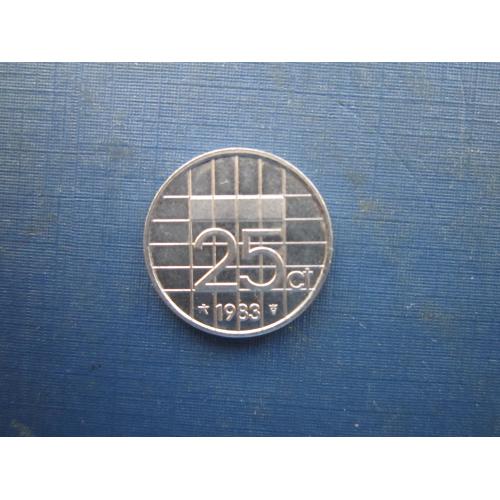 Монета 25 центів Нідерланди 1983
