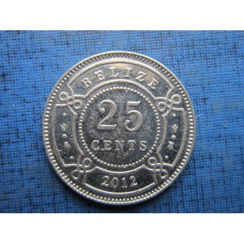 Монета 25 центов Белиз Британский 2012