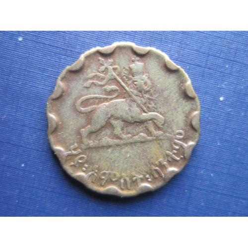 Монета 25 центов Эфиопия 1944 фауна лев
