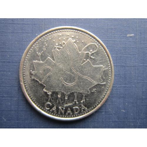 Монета 25 центов Канада 2002 юбилейка день Канады