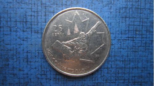 Монета 25 центов квотер Канада 2008 спорт Олимпиада Ванкувер 2010 сноубординг сноуборд
