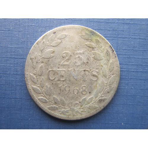 Монета 25 центов Либерия 1968