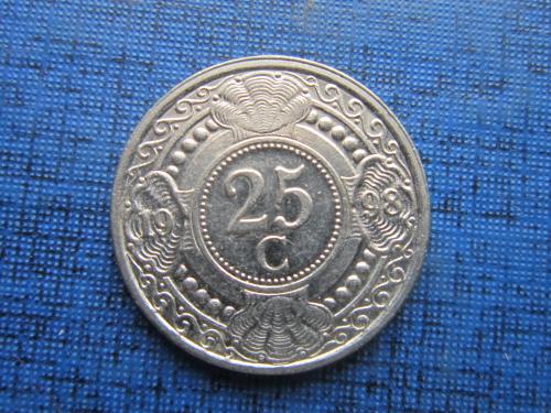 монета 25 центов Нидерландские Антильские острова Антилы 1998