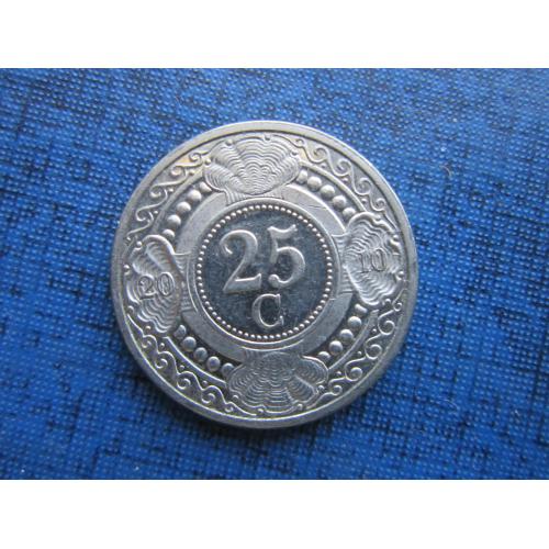 Монета 25 центов Нидерландские Антильские острова Антилы 2010