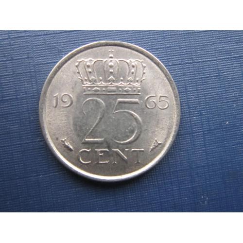 Монета 25 центов Нидерланды 1965