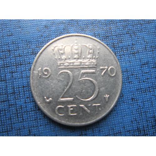 Монета 25 центов Нидерланды 1970