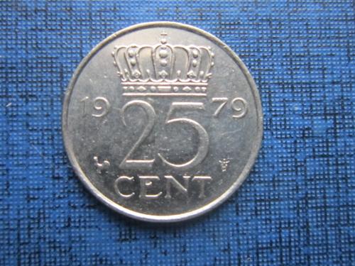 Монета 25 центов Нидерланды 1979