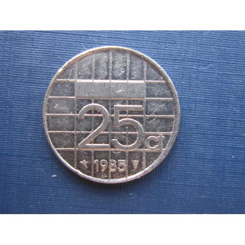 Монета 25 центов Нидерланды 1985