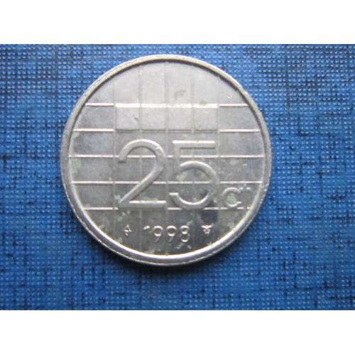Монета 25 центов Нидерланды 1998