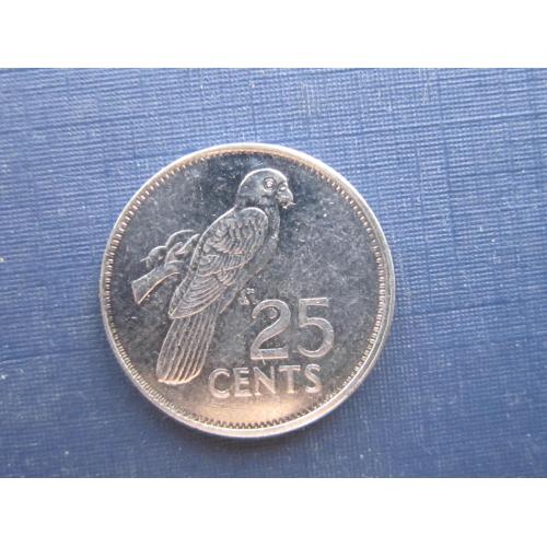 Монета 25 центов Сейшельские острова Сейшелы 2007 фауна птица попугай