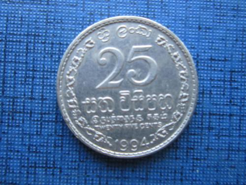 Монета 25 центов Шри Ланка 1994