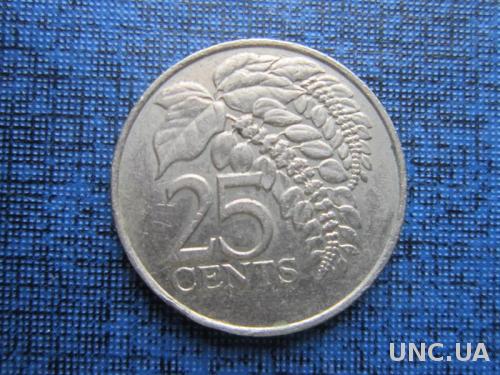 монета 25 центов Тринидад и Тобаго 1980