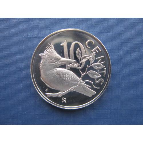 Монета 25 центов Виргинские острова Британские 1974 фауна птицы пруф UNC
