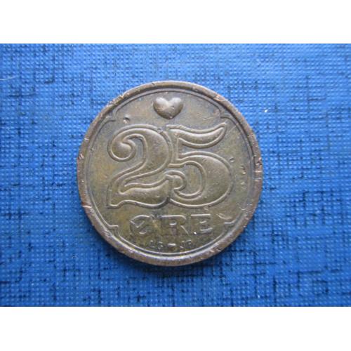Монета 25 эре Дания 1991