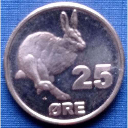 Монета 25 эре Гренландия 2010 фауна заяц кролик состояние