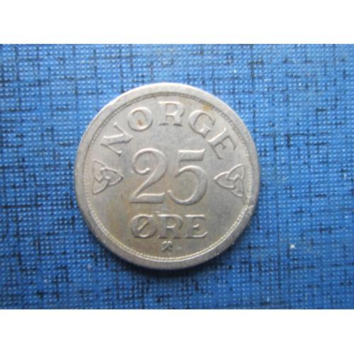 Монета 25 эре Норвегия 1955