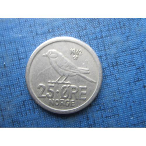 Монета 25 эре Норвегия 1962 фауна птица