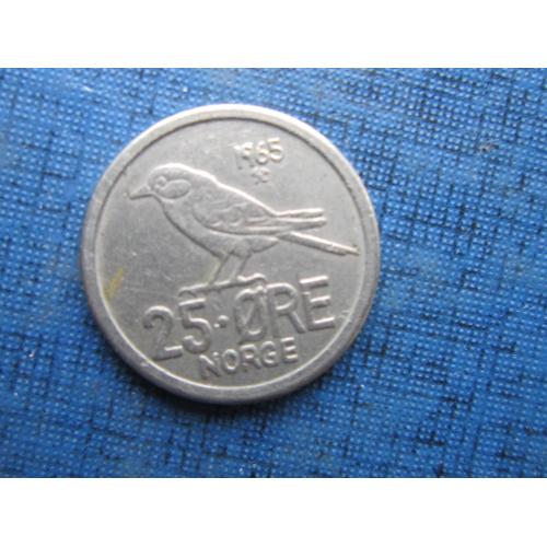 Монета 25 эре Норвегия 1965 фауна птица