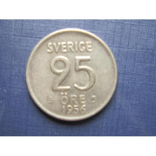Монета 25 эре Швеция 1956 серебро