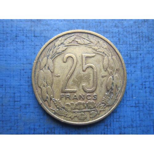 Монета 25 франков Камерун 1958 фауна антилопы