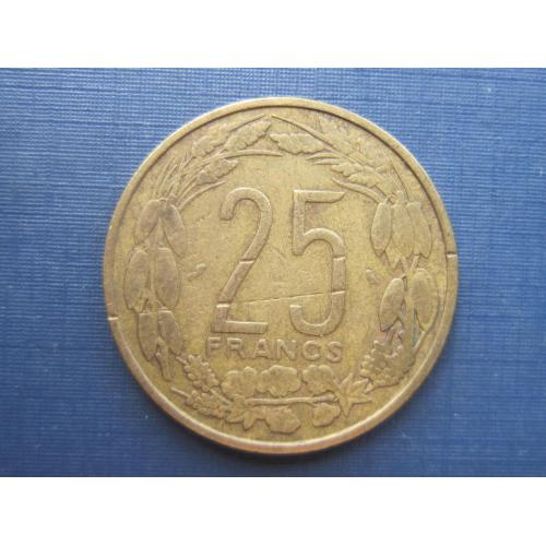 Монета 25 франков Камерун 1962 Центробанк фауна антилопы
