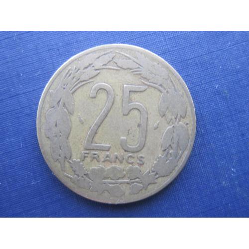 Монета 25 франков КФА 1970-1972 Центральная Африка фауна антилопа как есть
