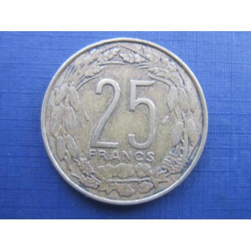 Монета 25 франков КФА 1975 Центральная Африка фауна антилопы
