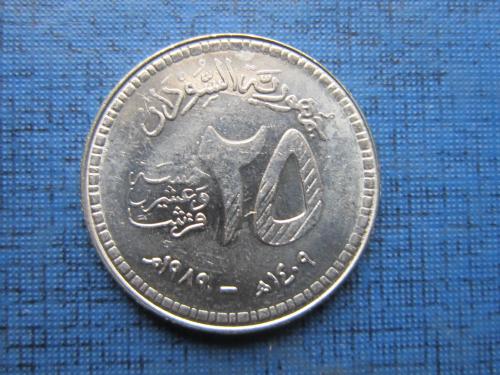 Монета 25 гирш Судан 1989 состояние