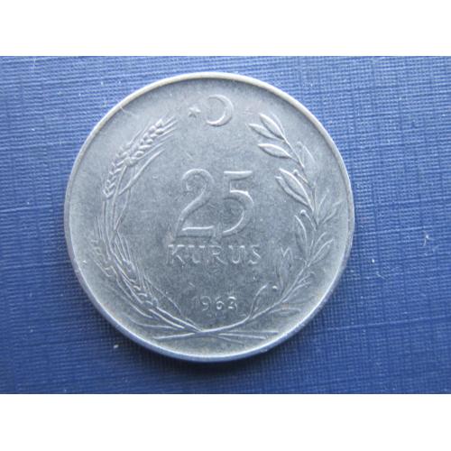 Монета 25 куруш Турция 1963