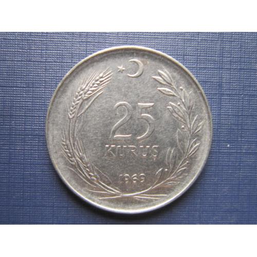 Монета 25 куруш Турция 1969