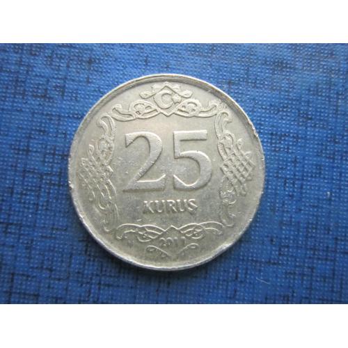 Монета 25 куруш Турция 2011