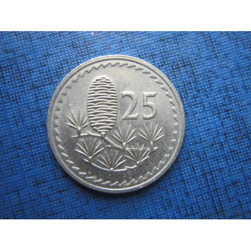Монета 25 милс Кипр 1980 флора кедр