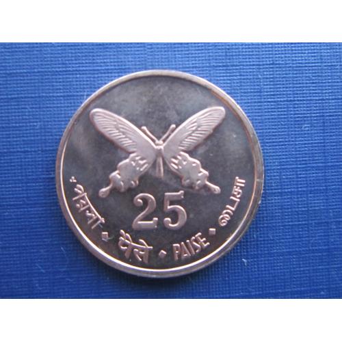 Монета 25 пайсов Адаманские Никобарские острова (Автономия Индия) 2011 фауна бабочка