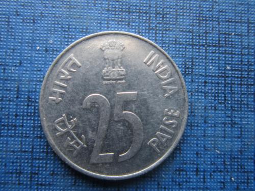 монета 25 пайсов Индия 1989 фауна носорог