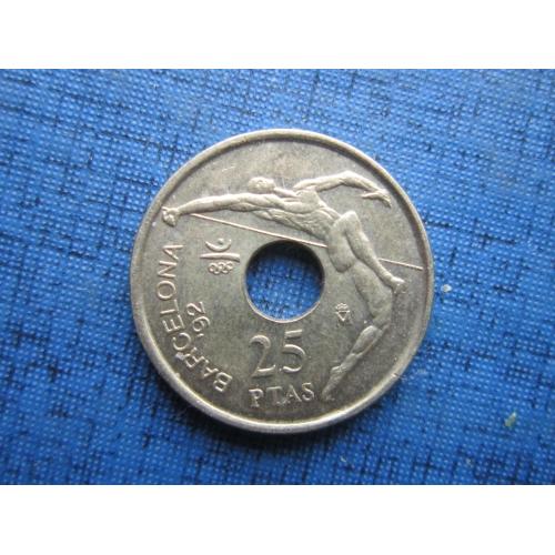 Монета 25 песет Испания 1990 спорт Олимпиада Барселона-92