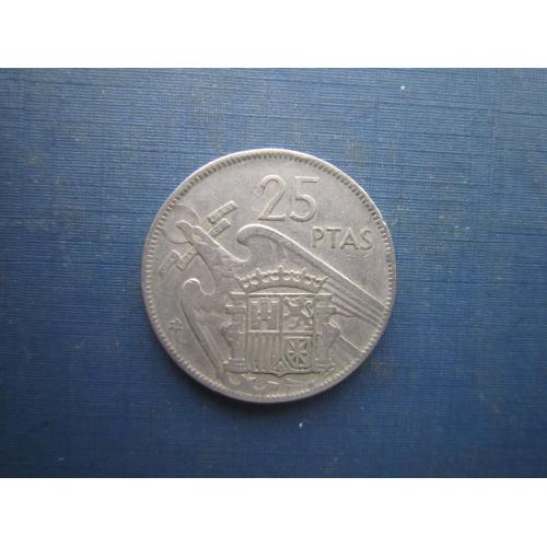 Монета 25 песет Іспанія 1957 (1964) в зірочці 64