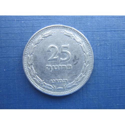 Монета 25 прута Израиль 1949 гурт ребристый