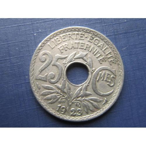 Монета 25 сантим Франция 1923