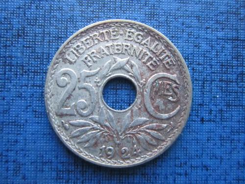 Монета 25 сантим Франция 1924