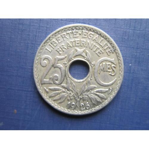 Монета 25 сантим Франция 1926