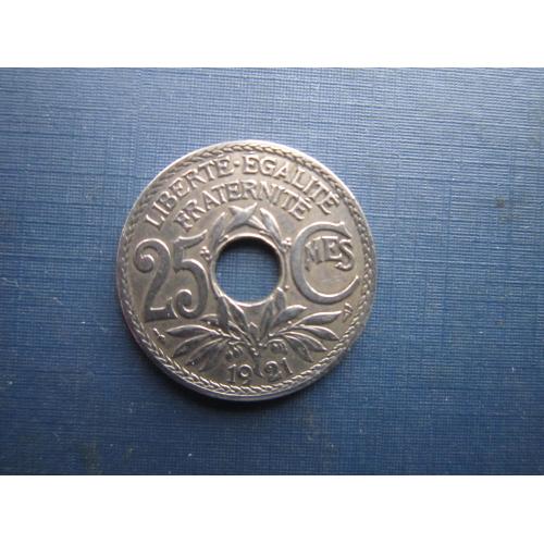 Монета 25 сантимів Франція 1921