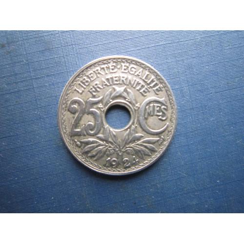 Монета 25 сантимів Франція 1924