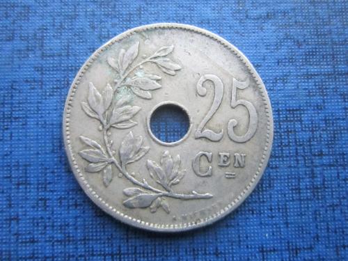 Монета 25 сантимов Бельгия 1913 бельгийский тип