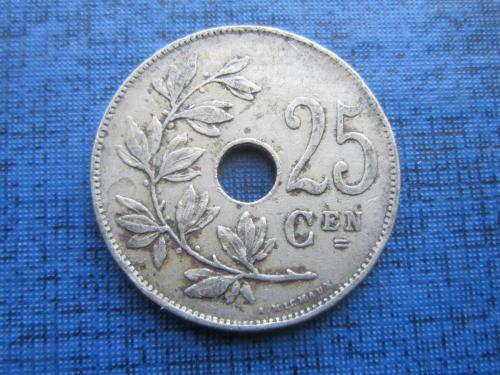 Монета 25 сантимов Бельгия 1921 бельгийский тип